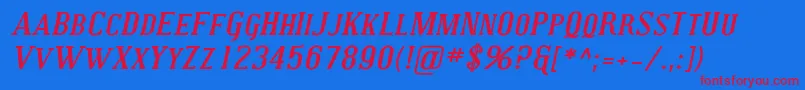 Coving28 Font – Red Fonts on Blue Background