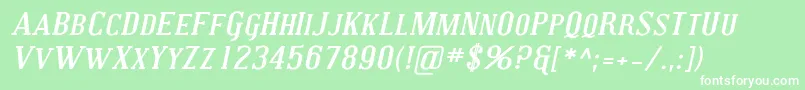 Coving28 Font – White Fonts on Green Background