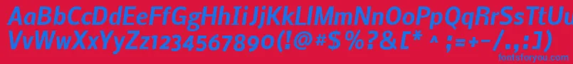 Police NobileBoldItalic – polices bleues sur fond rouge