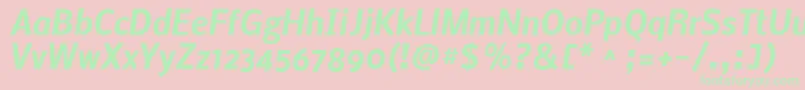 NobileBoldItalic Font – Green Fonts on Pink Background