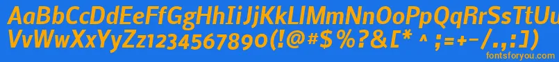 NobileBoldItalic Font – Orange Fonts on Blue Background