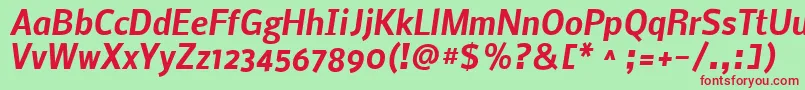 NobileBoldItalic Font – Red Fonts on Green Background