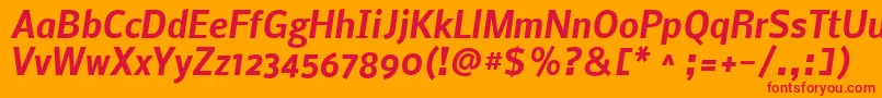 NobileBoldItalic Font – Red Fonts on Orange Background