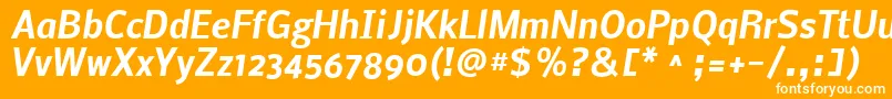 フォントNobileBoldItalic – オレンジの背景に白い文字