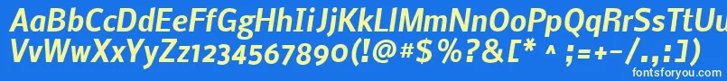 NobileBoldItalic Font – Yellow Fonts on Blue Background