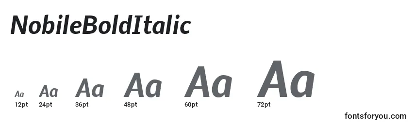 NobileBoldItalic Font Sizes