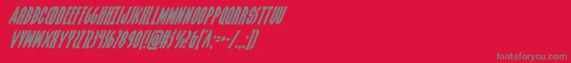 Grendelsmothersuperital-Schriftart – Graue Schriften auf rotem Hintergrund