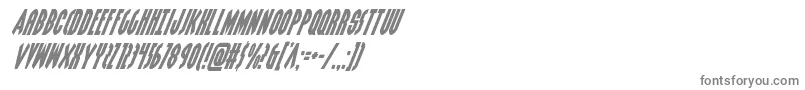 Grendelsmothersuperital-fontti – harmaat kirjasimet valkoisella taustalla
