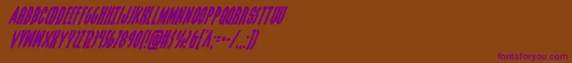 Grendelsmothersuperital-Schriftart – Violette Schriften auf braunem Hintergrund