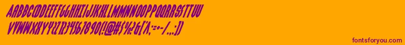 Grendelsmothersuperital-Schriftart – Violette Schriften auf orangefarbenem Hintergrund