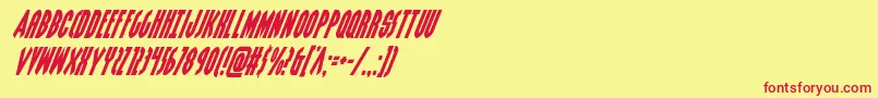 Grendelsmothersuperital Font – Red Fonts on Yellow Background