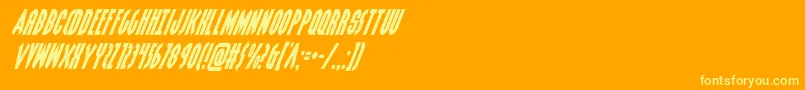 Grendelsmothersuperital Font – Yellow Fonts on Orange Background