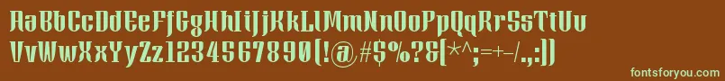 Xacose Font – Green Fonts on Brown Background