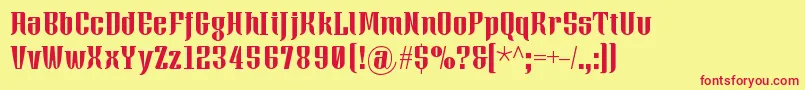 Xacose Font – Red Fonts on Yellow Background