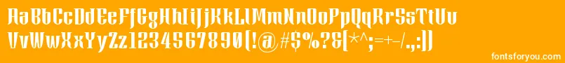 フォントXacose – オレンジの背景に白い文字