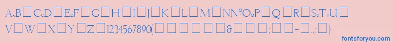 LiviaMedium-fontti – siniset fontit vaaleanpunaisella taustalla