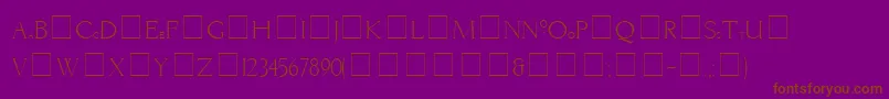 フォントLiviaMedium – 紫色の背景に茶色のフォント