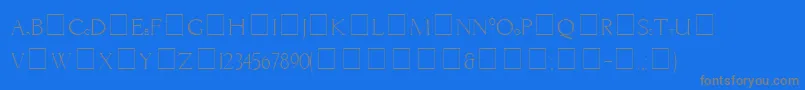 LiviaMedium-fontti – harmaat kirjasimet sinisellä taustalla