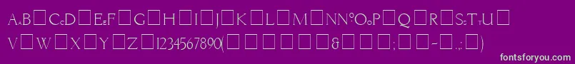 フォントLiviaMedium – 紫の背景に緑のフォント