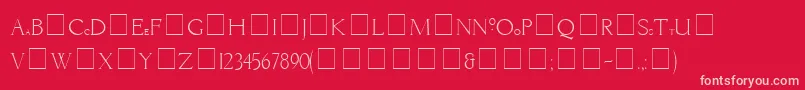 LiviaMedium-fontti – vaaleanpunaiset fontit punaisella taustalla