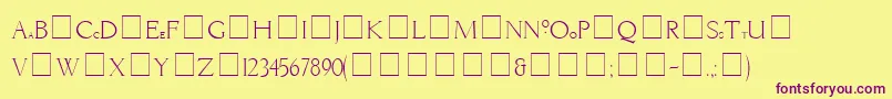 Шрифт LiviaMedium – фиолетовые шрифты на жёлтом фоне