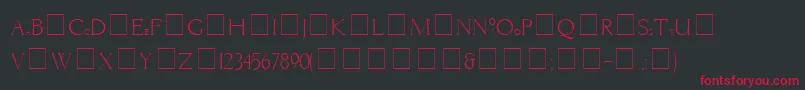フォントLiviaMedium – 黒い背景に赤い文字