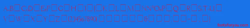 LiviaMedium-fontti – punaiset fontit sinisellä taustalla