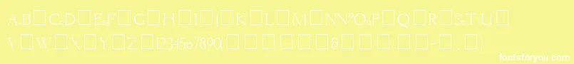 フォントLiviaMedium – 黄色い背景に白い文字