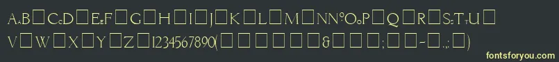 Czcionka LiviaMedium – żółte czcionki na czarnym tle