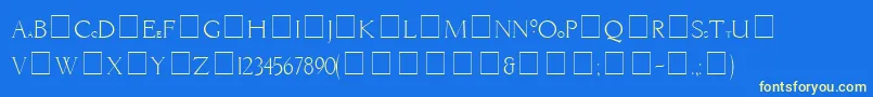 LiviaMedium Font – Yellow Fonts on Blue Background