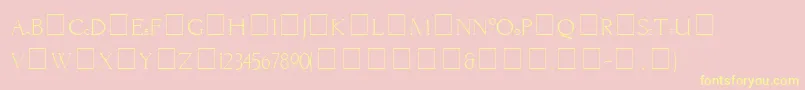 フォントLiviaMedium – 黄色のフォント、ピンクの背景