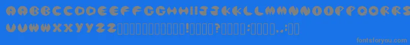 PacmanicRegular-Schriftart – Graue Schriften auf blauem Hintergrund