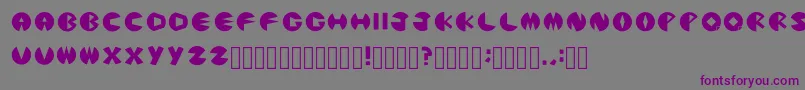 フォントPacmanicRegular – 紫色のフォント、灰色の背景