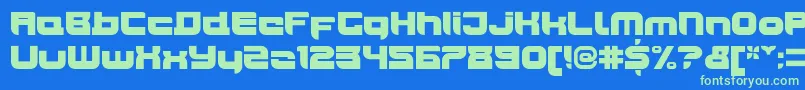 JoyriderUltra Font – Green Fonts on Blue Background