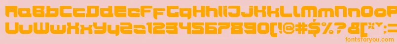 JoyriderUltra-Schriftart – Orangefarbene Schriften auf rosa Hintergrund