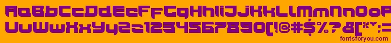 JoyriderUltra-fontti – violetit fontit oranssilla taustalla