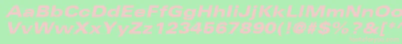 NovaBlackExpandedSsiExtraBoldExpandedItalic Font – Pink Fonts on Green Background