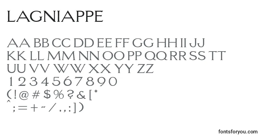 A fonte Lagniappe – alfabeto, números, caracteres especiais