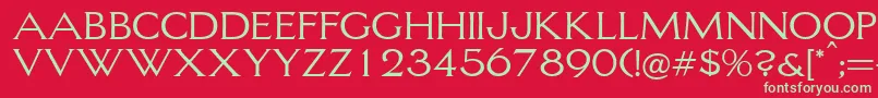 フォントLagniappe – 赤い背景に緑の文字