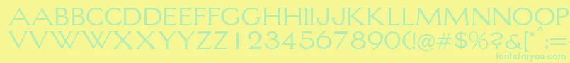 フォントLagniappe – 黄色い背景に緑の文字