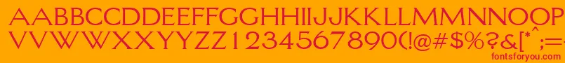 フォントLagniappe – オレンジの背景に赤い文字