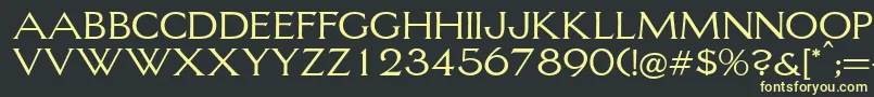 フォントLagniappe – 黒い背景に黄色の文字