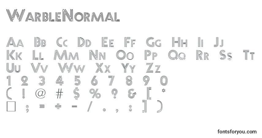 WarbleNormal Font – alphabet, numbers, special characters