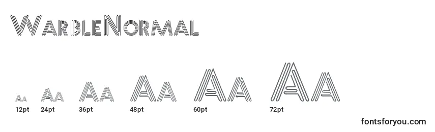 WarbleNormal Font Sizes
