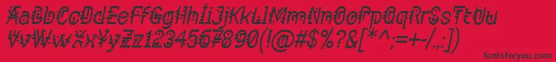 ComponentItalic Font – Black Fonts on Red Background