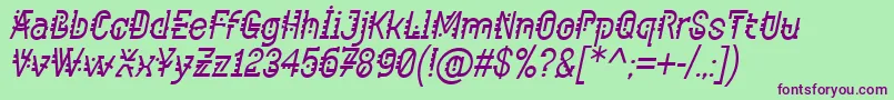 ComponentItalic Font – Purple Fonts on Green Background