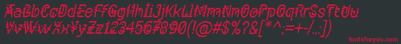 フォントComponentItalic – 黒い背景に赤い文字