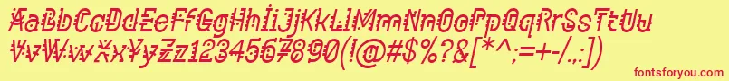 ComponentItalic Font – Red Fonts on Yellow Background