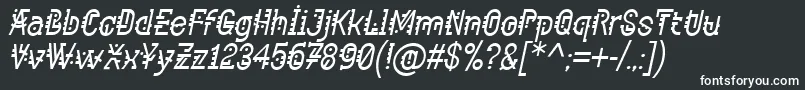 フォントComponentItalic – 黒い背景に白い文字