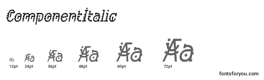 ComponentItalic Font Sizes